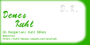 denes kuhl business card